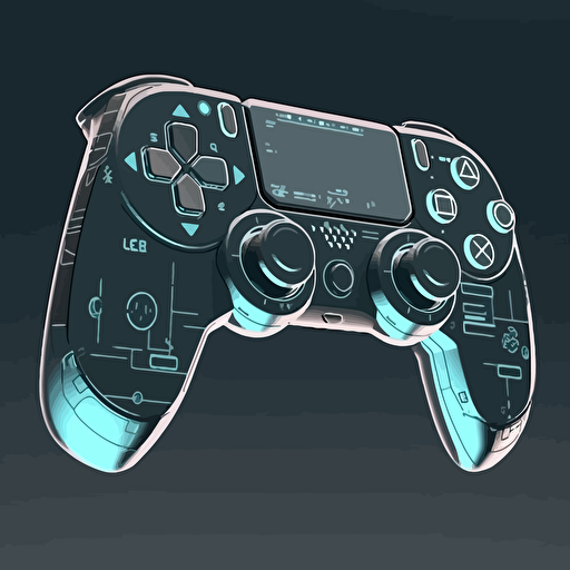 2D vector gamepad in minimalism cyberpunk style.