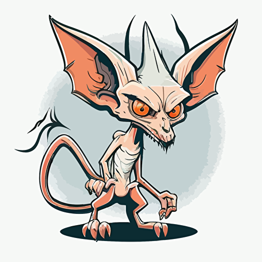 chupacabra, vector logo, vector art, emblem, simple cartoon, 2d, no text, white background