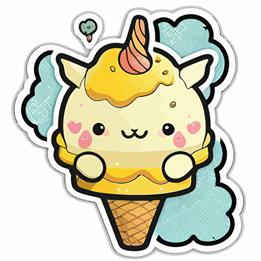 kawaii Carpincho, sticker, vector, white background, contour, cartoon style