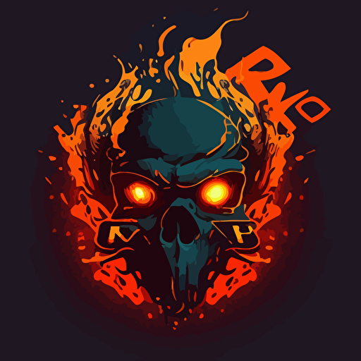 Ko Logo Vector Art with fire