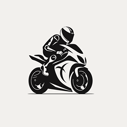 Create an identification symbol for sportbikes, minimalist, vector, sharp, unique, logo, adaptive, white background