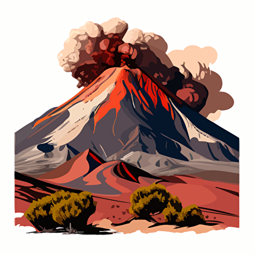 vector image of a volcano in Neuquen province, argentina