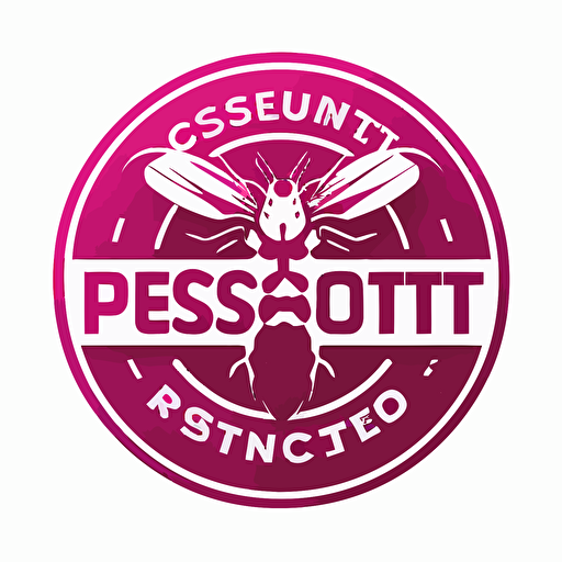 pestcontrol logo vector Viva Magenta with white background