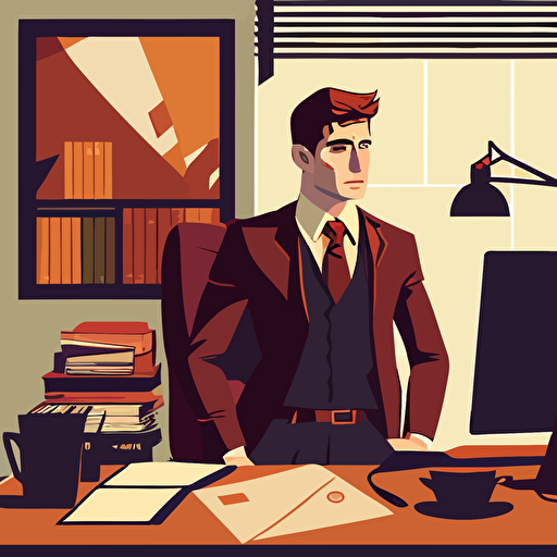 create a vector flat style for office going guy