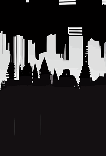black & white skyline vector of denver, abstract, minimal,