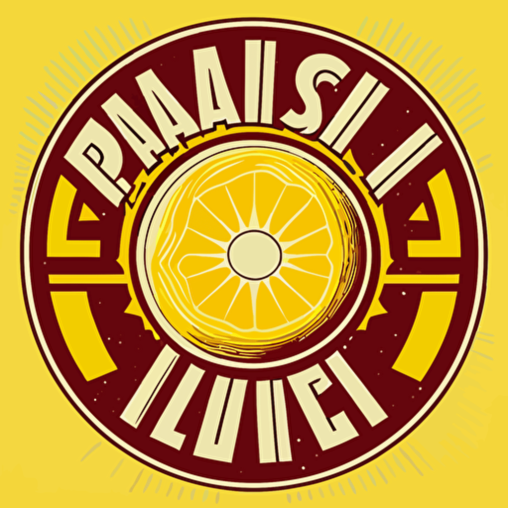 Logo of a lemon inside a circle, vector, lineal, 2d, simple:: jack kirby::1