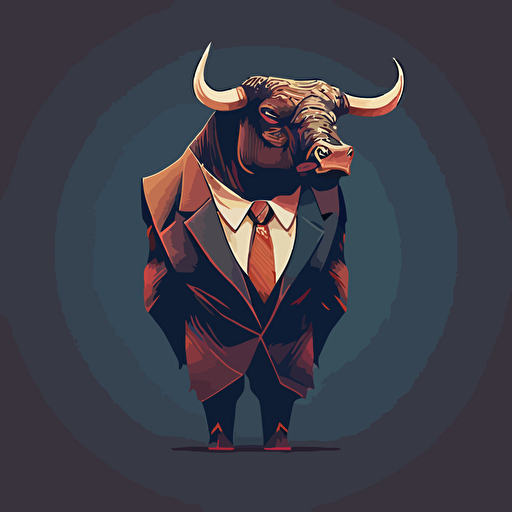 bull in a suit vector