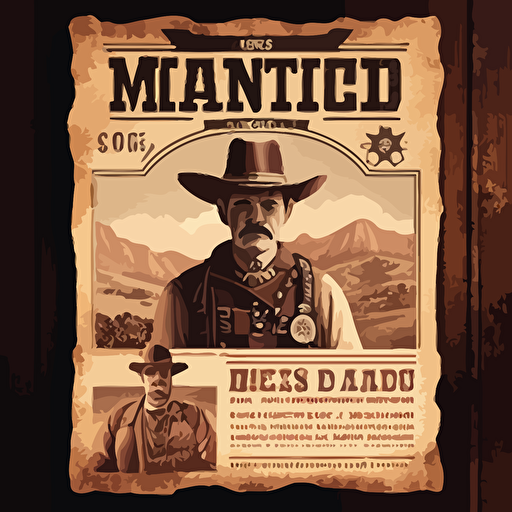 affiche, publicité, sheriff office, pendaison, western, style 1800, flat, vectorized