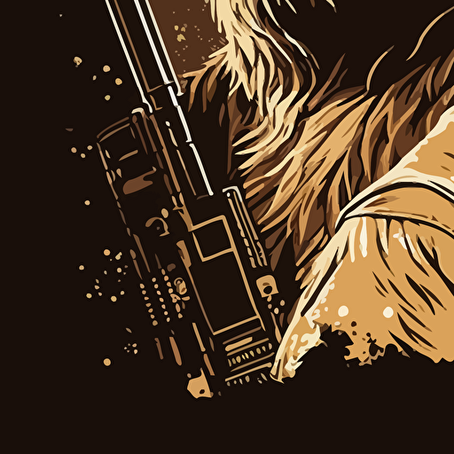 chewbacca and han solo, vector art