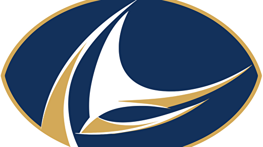 logo of a yacht, blue, gold, vector,