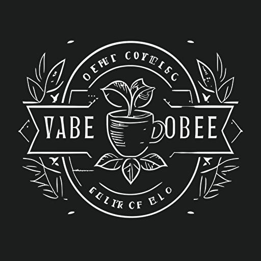 black vector of a coffee brand logo, icon, 2d