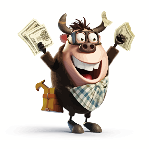financial success, pixar design, vector art, no background
