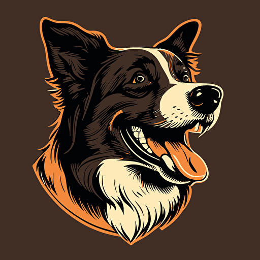 Smiling dog, vector style logo, vector art