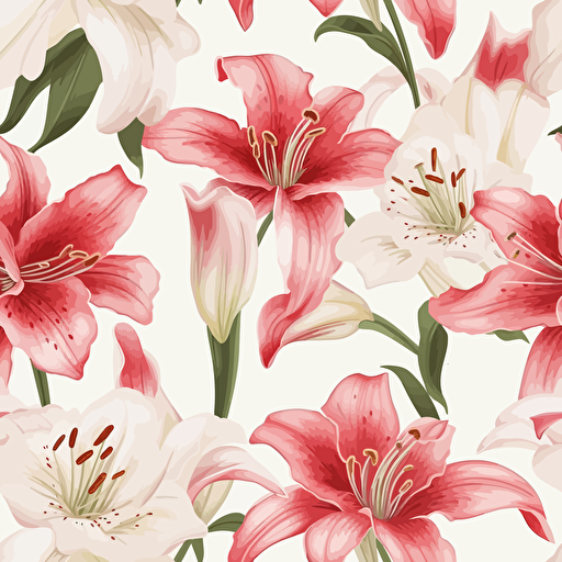 A vector of lilium empty background light red and white