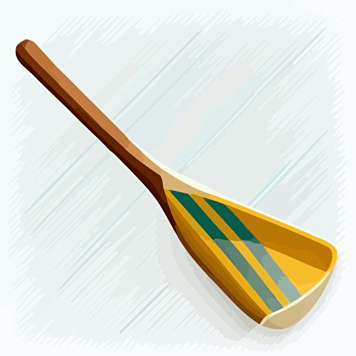 flat vector illustration of a wooden oar on a white background