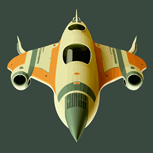 space ship, top-down view, simple, vector