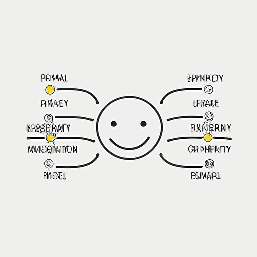 simple pictogram representing positivity, line, vector, white background