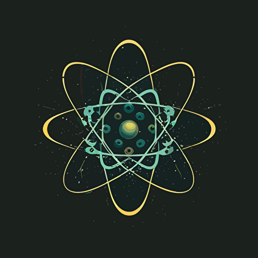 atom logo, vector, minimalistic, gravity, space