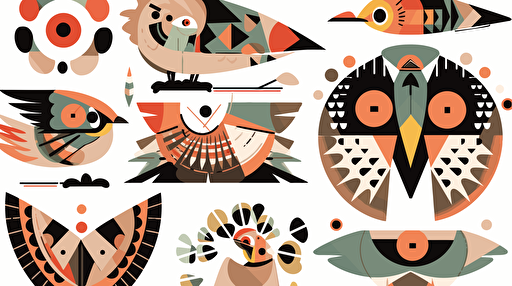 Subject: ancient Sumerian mythology Style: Charley Harper, vector art