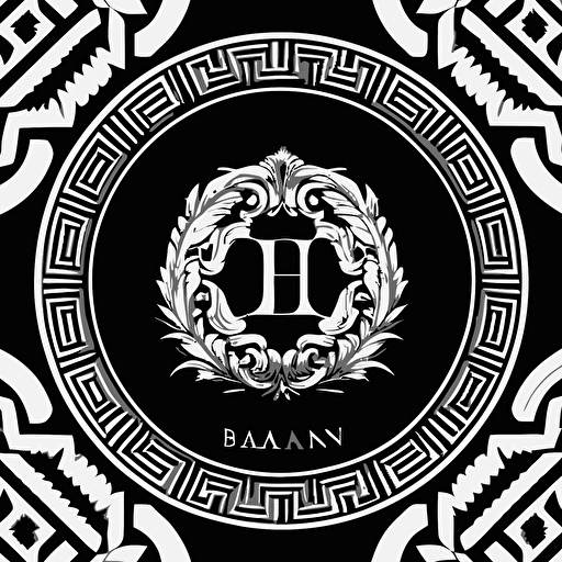 balmain logo SEAMLESS patten black and white vector diaognal repeat no space in between motif