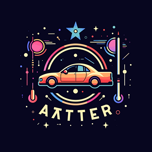 auto letter generator startup logo, pen Inc.-inspired refinement, minimalist celestial elements, contemporary atmosphere, vector illustration, Adobe Illustrator