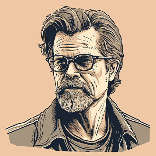 vector art style middle aged man in the style of Micheal Parks