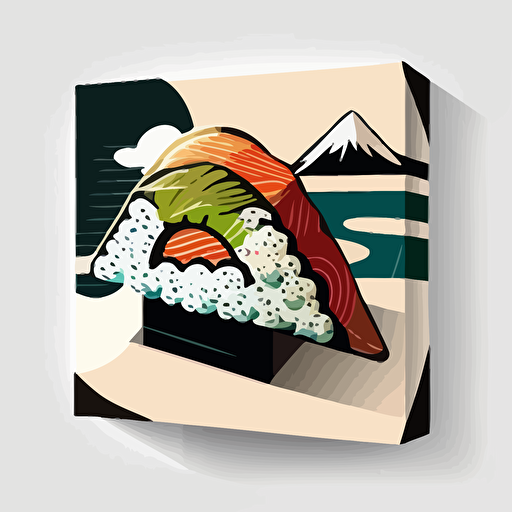 pop art single sushi, vector art, white background