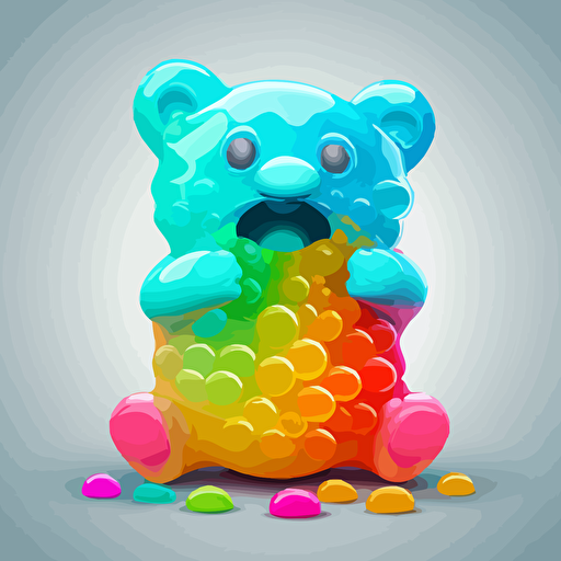 happy gummy bear, vector image, colorfull