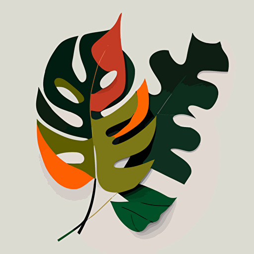a single leaf, vector art, 2D, inspired by Matisse painting ls