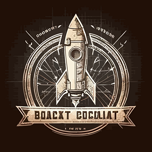 rocket company logo. blueprint look. vector design. company name Rocket Design Lab