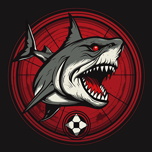 vector Soccer team logo. Great white shark/wolf hybrid : : Shark : :