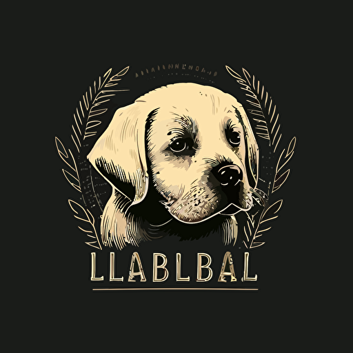 logo for a labrador puppy family simple vector style
