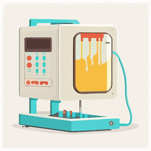 iv drip machine, 2d, flat vector illustration, white background