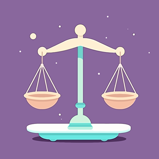 a flat vector illustration of a balance justice