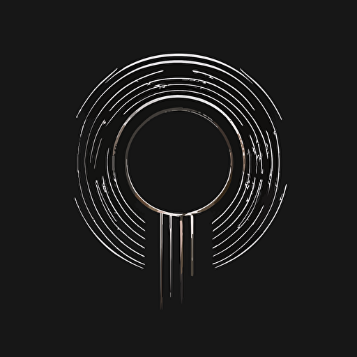 simple logo that represents a portal or gateway to other dimensions or realms, vector, plain black background, simple, minimalist