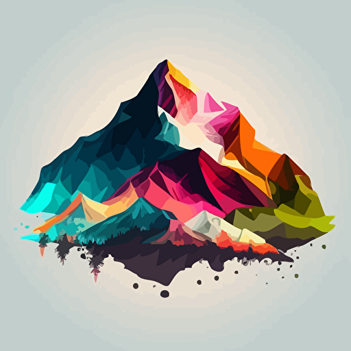 vector, 3 colors, mountain