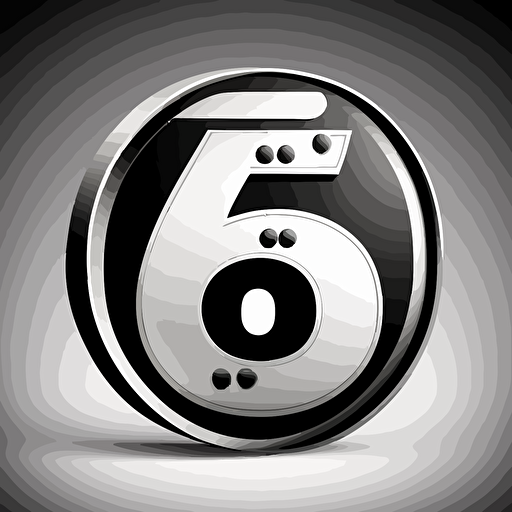 vector logo black and white number '6'