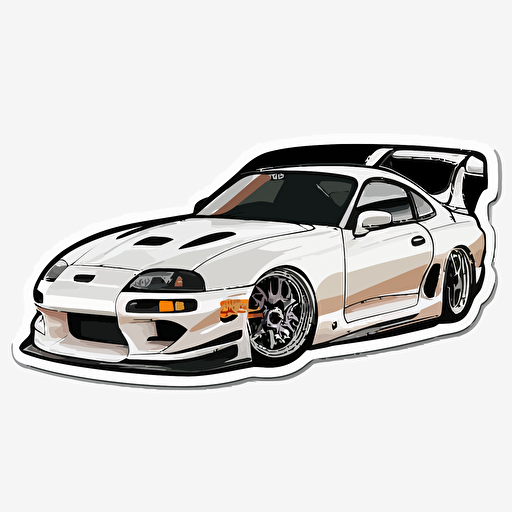 toyota mk4 supra, sticker, vector, white background