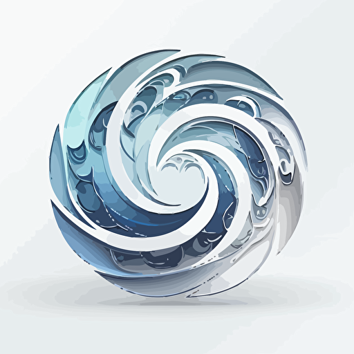 infinite logo minimalist, technology and innovation, deep transcendent fractals spiral, silver blue gradient, flat and vector style, white background with no text
