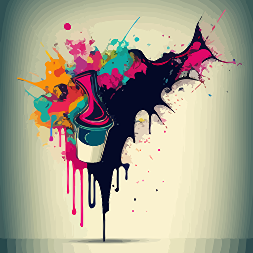 soda splash on wall, vector, new school