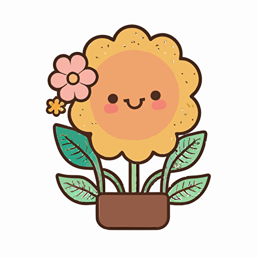 cute flower kawaii style, vector clipart