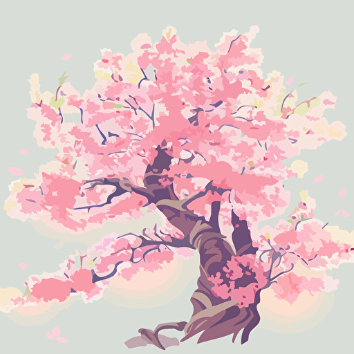 sakura branches highly detailed vector style
