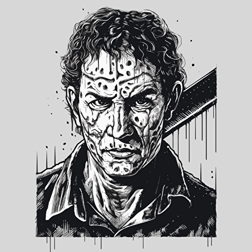 Serial Killer,Slasher, Horror, VHS Horror, Sticker, 80s horror comic art, Vector,