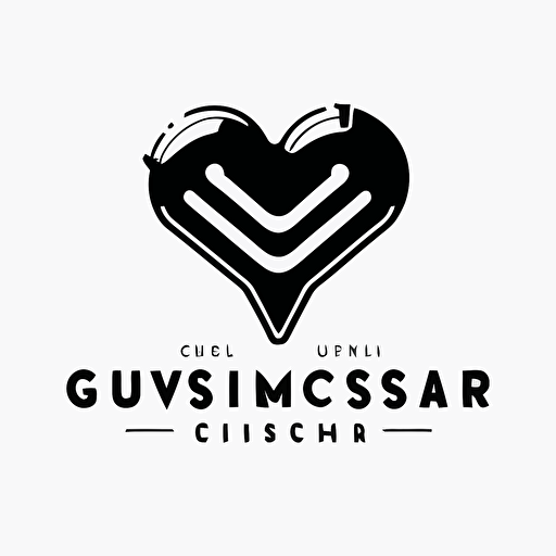 a logo vector about fashion brand called "gymcrush", use a line heart with dumbbells together, use black color, line vector, white background