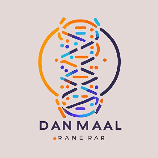 minimal line logo of digital dna, flat vector logo, simple minimal, by Ivan Chermayeff