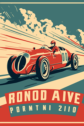 retro poster art, racing sport event from 1940's, minimalistic vector style,
