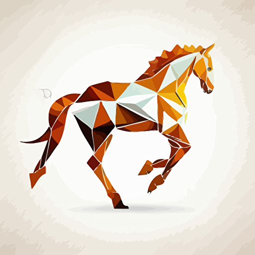 logo rearing horse from vectors triangles on white background with text MULE TRANSPORTATION, shaped design