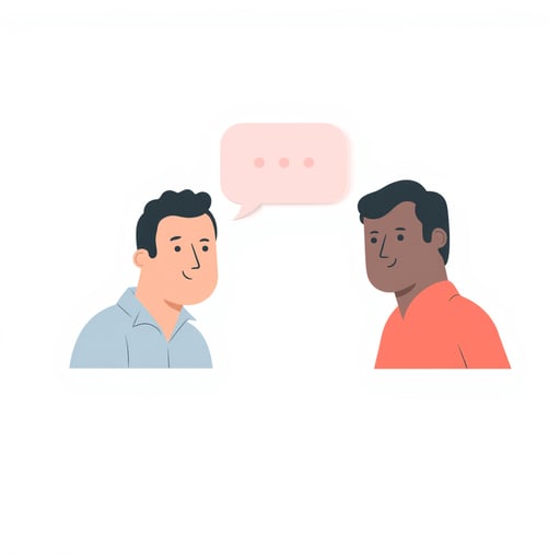 two people talking with chat 