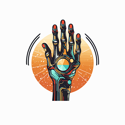 robotics hand logo design. vector