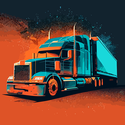 Trucking vector, in Route, Cargo